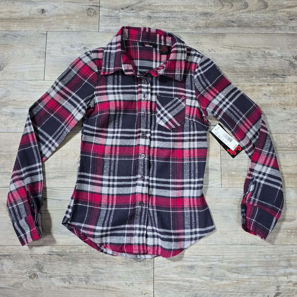 1955 Vintage - Junior's Plaid Long Sleeve Flannel